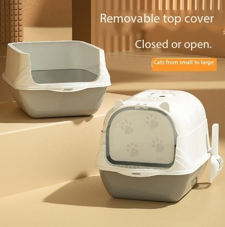 Extra Large Open-Top Cat Litter Box with High Sides for Large Cats