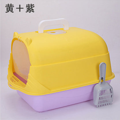 Extra Large Open-Top Cat Litter Box with High Sides for Large Cats