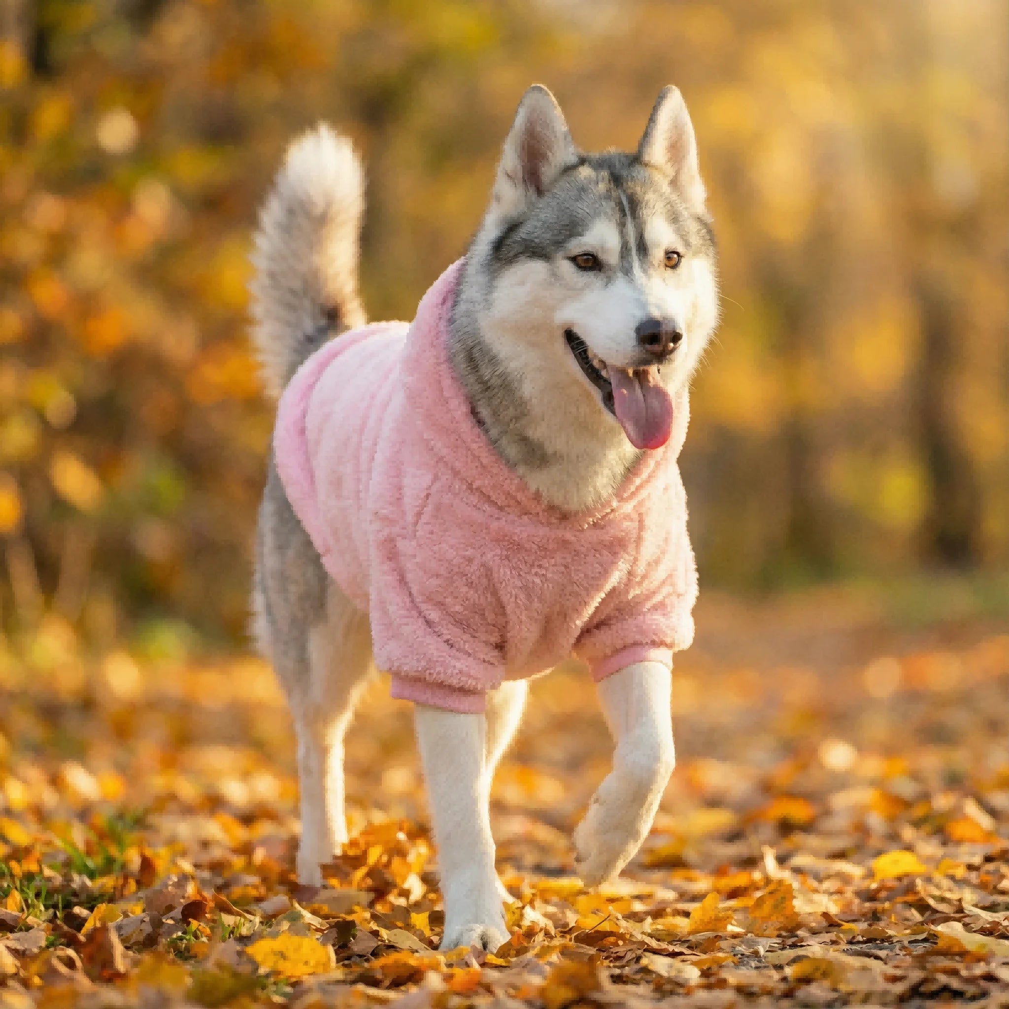 Winter Fleece Dog Hoodie for Medium & Large Dogs – Warm Plush Coat
