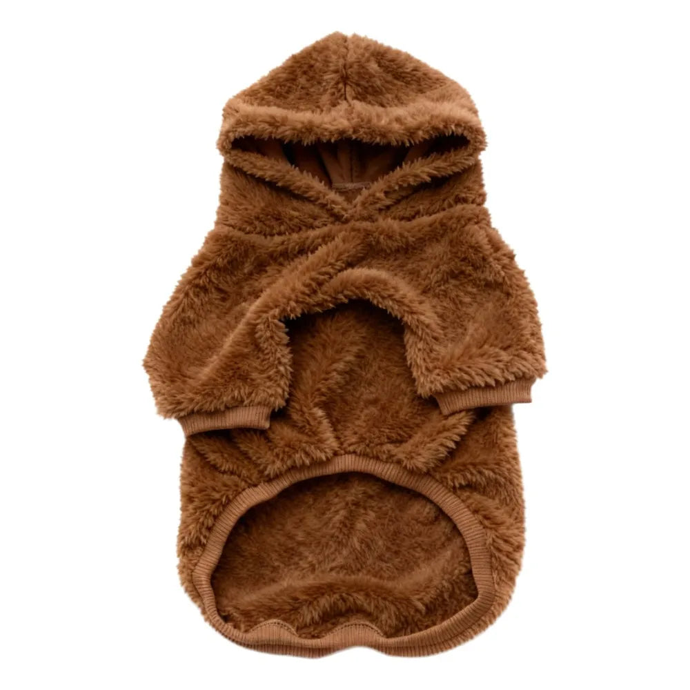 Winter Fleece Dog Hoodie for Medium & Large Dogs – Warm Plush Coat