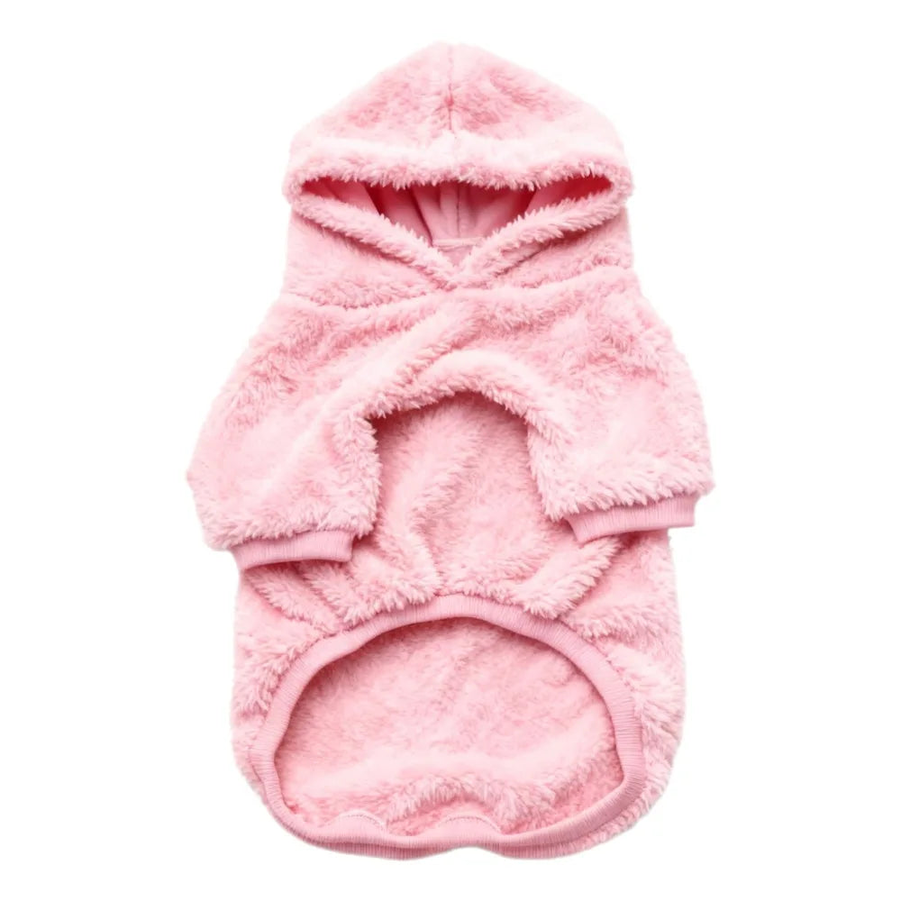 Winter Fleece Dog Hoodie for Medium & Large Dogs – Warm Plush Coat