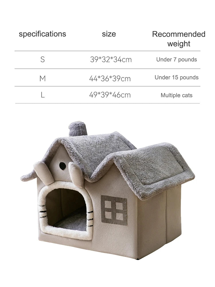 Foldable Cozy Pet Cave & Bed
