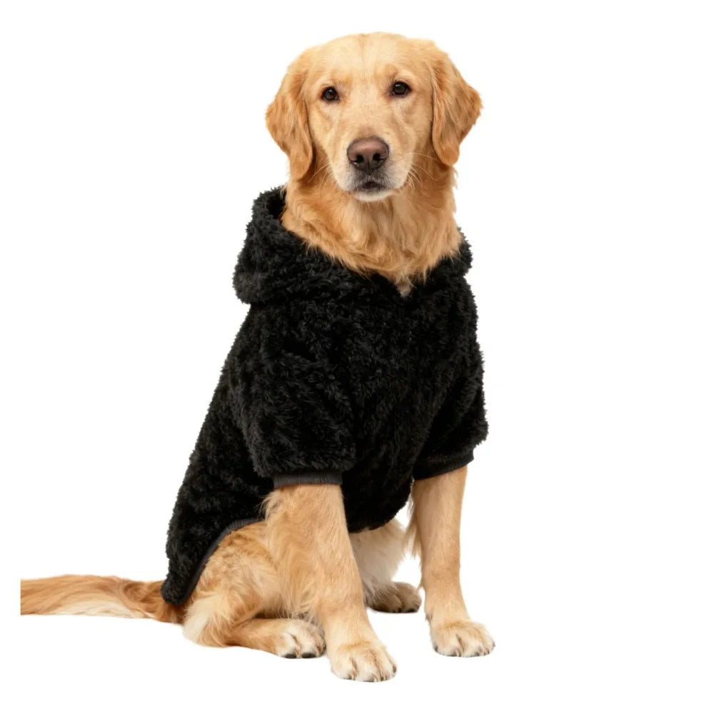 Winter Fleece Dog Hoodie for Medium & Large Dogs – Warm Plush Coat