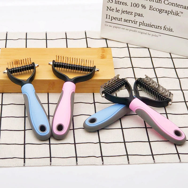 Pet Dematting & Detangling Brush for Dogs & Cats