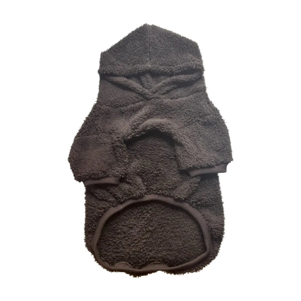 Winter Fleece Dog Hoodie for Medium & Large Dogs – Warm Plush Coat