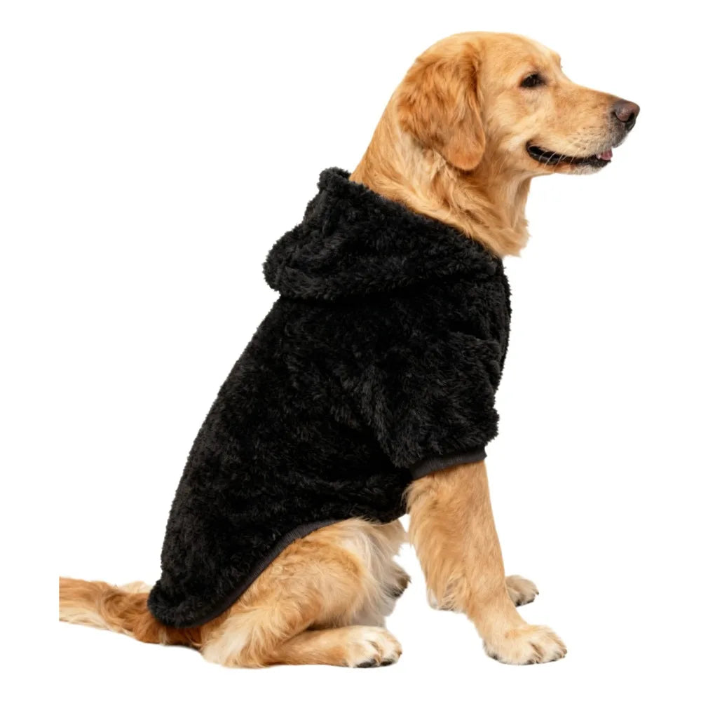 Winter Fleece Dog Hoodie for Medium & Large Dogs – Warm Plush Coat