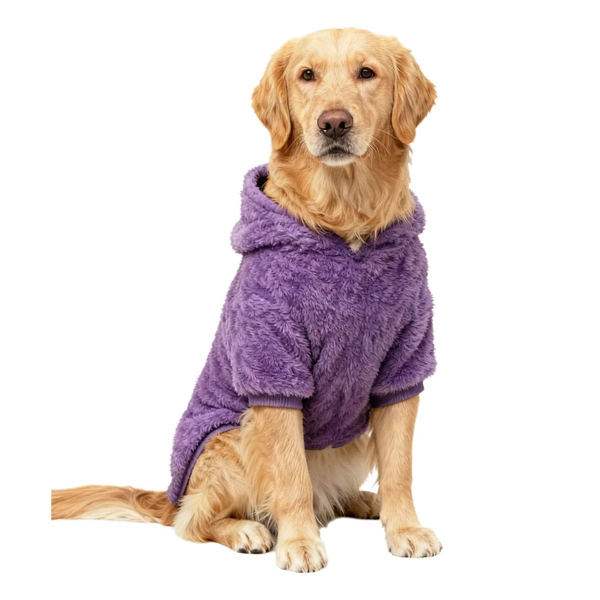 Winter Fleece Dog Hoodie for Medium & Large Dogs – Warm Plush Coat