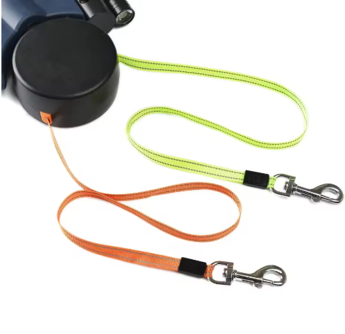 Dual Retractable Dog Leash with Light