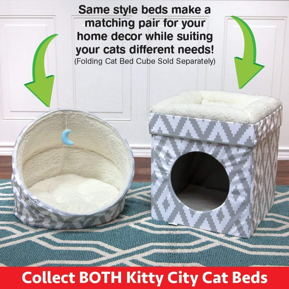 White folding cat cube showing the top resting perch