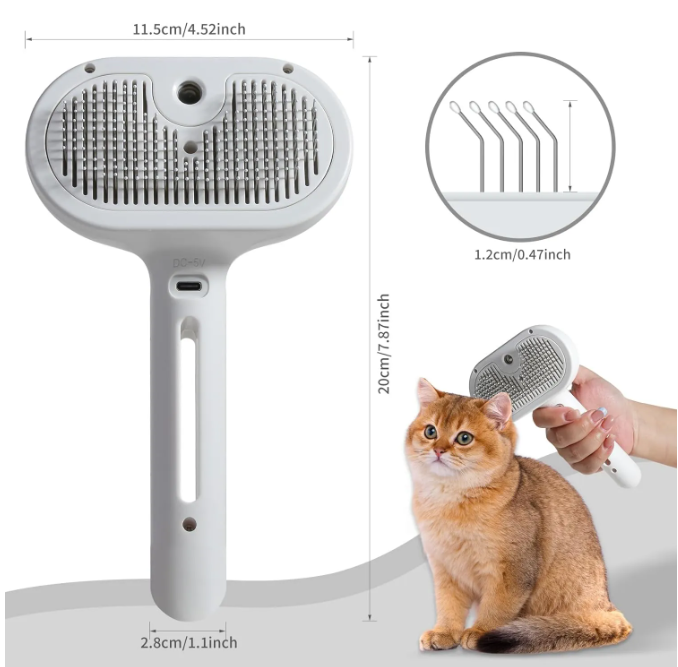 Water Spray Grooming Brush for Dogs & Cats