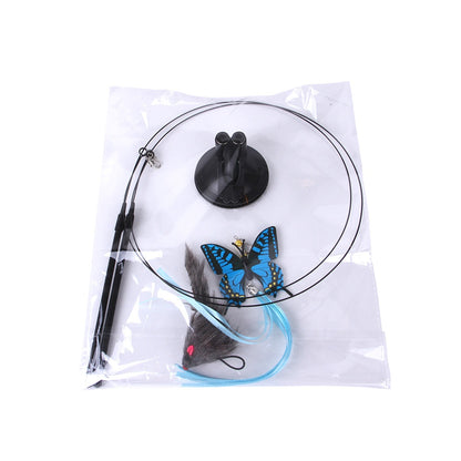 Suction Cup Cat Teaser Toy with Animal Attachments