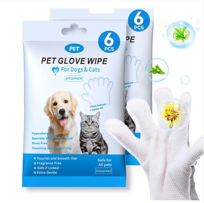 Pet Cleaning Gloves, Wipes & Paw Foam