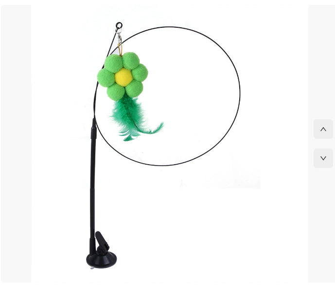 Suction Cup Cat Teaser Toy with Animal Attachments